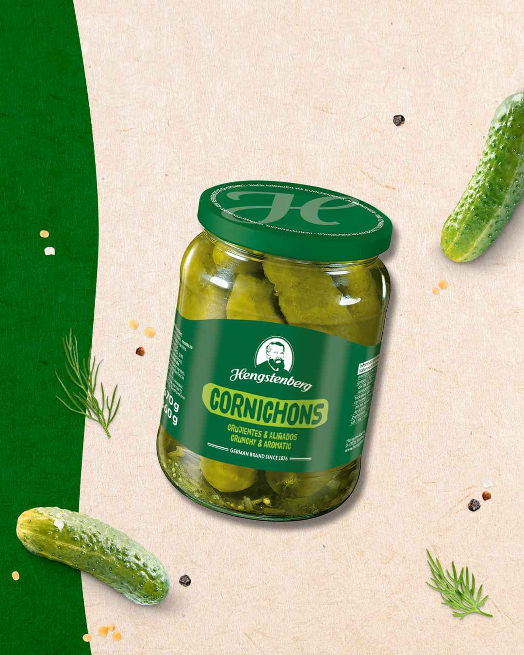 Cornichons crujientes y aliñados